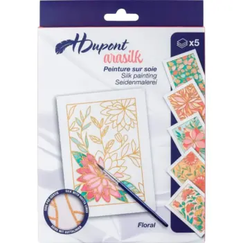Set 5 marcos seda a pintar flores Clairefontaine 10x15cm