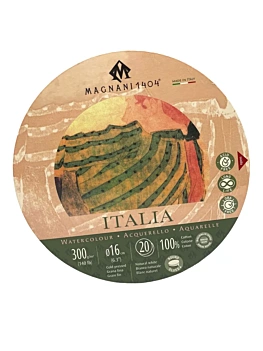 Bloc redondo acuarela Italia Magnani 1404 grano fino 300gr/m² 16cm