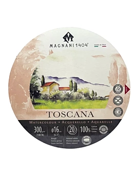Bloc redondo acuarela Toscana Magnani 1404 grano grueso 300gr/m² 16cm