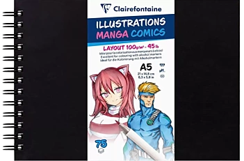 Bloc Illustration Manga Comics Clairefontaine A5