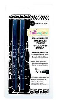 Estuche 2 Rotuladores Blancos Cursiva Caligráficos