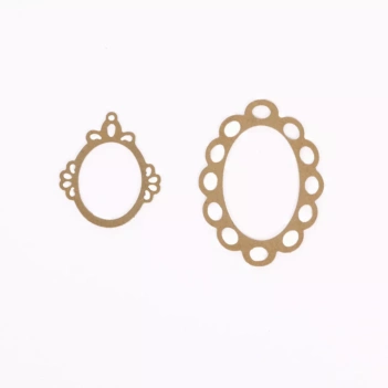 SUPER DEAL **60%** Stamperia Set 2 MDF Silhouettes Oval Frames 