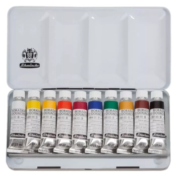 Caja de metal 10 tubos de gouache Horadam Schmincke 15ml