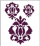 Plantilla de Stencil Brocado vegetal 21x30cm N-1012