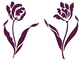 Plantilla de Stencil N-11005 par de flores 30x42cm Dayka