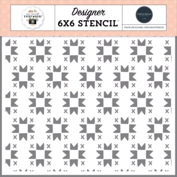 SUPER DEAL **30%** Carta Bella Here, There and Everywhere Stencil Templates Quilted Pattern 15x15cm