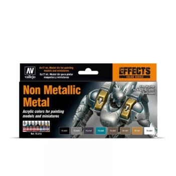Set 8 pinturas para modelismo 212 Metales no metálicos Game Color Effects Vallejo 17ml