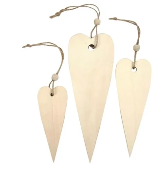 Creativ Company Wooden Elongated Heart Ornaments 