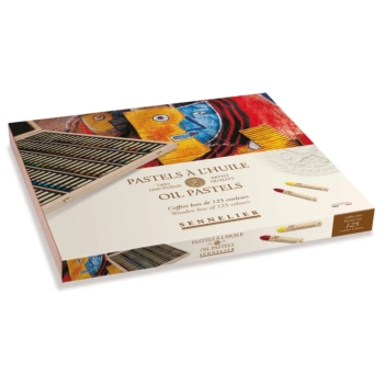 Pudełko drewniane 125 pasteli olejnych Sennelier