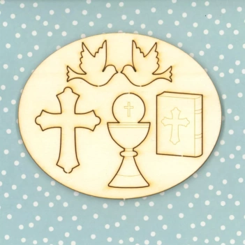 Die-cuts de madera Fe Amor Amistad Creo Dayka