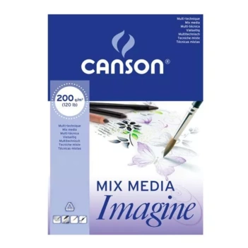 Minipack 10 Papeles Imagine Mix Media Grano Fino Canson 50x65cm 200g/m²