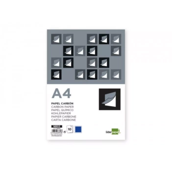 Set 10 Hojas de Papel Carbón Azul Liderapapel A4