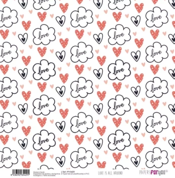 Papel de Tela Love Is All Around PapersforYou 30x30cm

