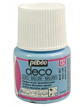 Acrílico Deco Gloss Brillante Opaco 132 Azul cielo Pebeo 45ml