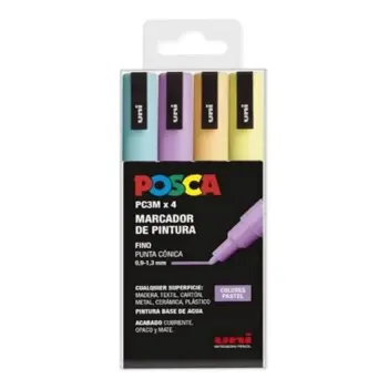 Estuche 4 rotuladores PC3M Pastel Posca