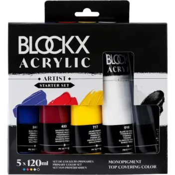Set 5 Acrílicos primarios Blookx Clairefontaine120ml
