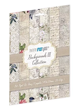 Kit 8 Papeles de Arroz Backgrounds III PapersForYou 54x33cm