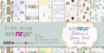 SUPER DEAL **40%** PapersForYouChristmas In Gnome Forest Fabric Paper Kit 30x30cm