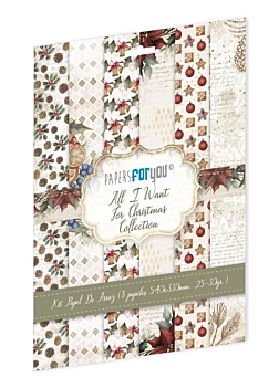 SUPER DEAL **40%** PapersForYouKit of 8 Rice Papers All I Want For Christmas 54x33cm