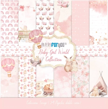 PapersForYou Baby Girl World Paper Kit 20x20cm