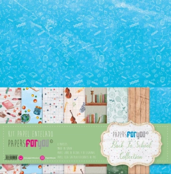Kit papel de tela scrapbooking Back To School PapersForYou 30x30cm