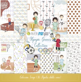 Kit de Scrapbooking Niño Castaño Olympic Games 30x30cm