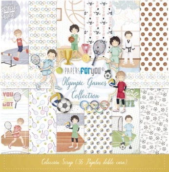 Kit de Scrapbooking Niños Olympic Games 30x30cm