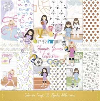 Kit de Scrapbooking Niñas Olympic Games 20x20cm