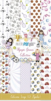 Kit de Scrapbooking Niñas Olympic Games 15x15cm