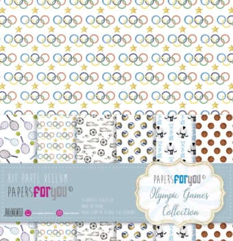 Kit 10 Papeles de Tela Olympic Games PapersForYou 30x30cm