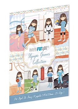 Kit 4 Papeles de Arroz Niña Morena Olympic Games PapersForYou 54x33cm