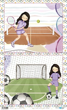 Papel de Arroz Niña Morena I Olympic Games PapersForYou 54x33cm