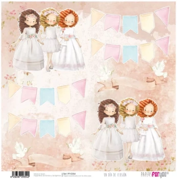 Papel Niña morena Un día de ilusión PapersForYou 30x30cm