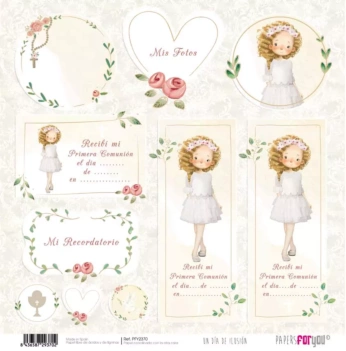 Papel Niña rubia Un día de ilusión PapersForYou 30x30cm