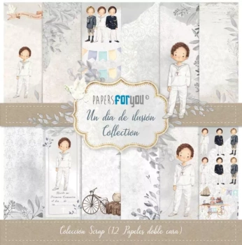 Kit de scrapbooking Un día de ilusión Niño moreno PapersForYou 30x30cm