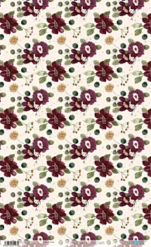 Papel de arroz Burgundy Flowers PapersForYou 54x33cm

