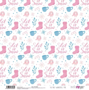 Papel de Tela Calcetines y Tazas The Most Wonderful Time PapersforYou 30x30cm
