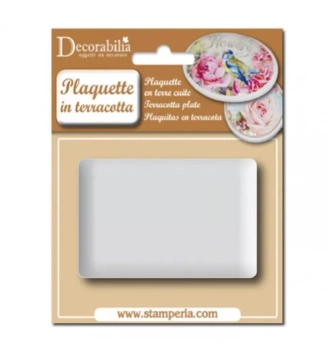 Placa Terracota Rectangular Decoupage Stamperia 

