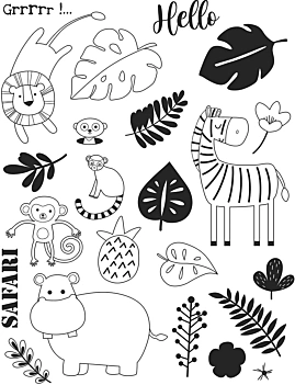 Artemio Clear Stamps Hello Safari 
