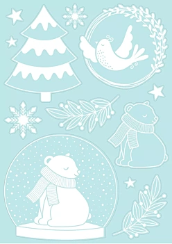 Artemio Stencil Snowball and Bears Let it Snow 