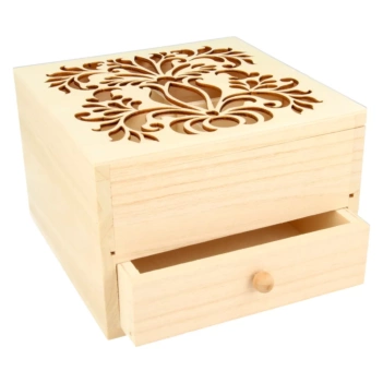 Artemio Secret Garden Wooden Sewing Box with Openwork Lid