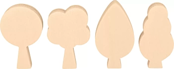 Set de 4 Siluetas de Madera Árboles Artemio