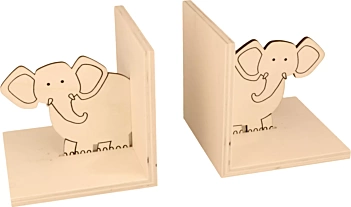 Artemio Set 2 Wooden Bookends Elephant Safari 