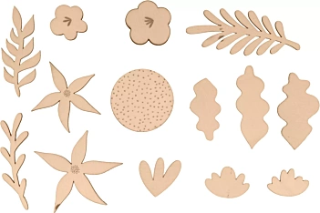 Artemio Wooden Die-cuts Set Mini Color Block 