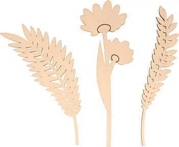 Artemio Wooden Die-cuts Flowers Life is Simple 