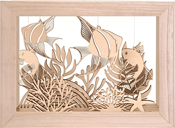 Artemio Wooden die-cuts Fish and Corals Corail 