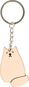 Artemio Wooden Cat Keychain Life is Simple 