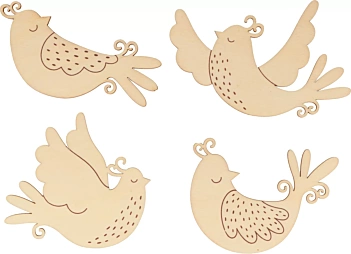 Die-cuts de madera Pájaros Let it Snow Artemio