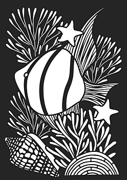 Stencil poisson Corail Artemio A4