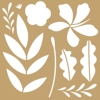 Artemio Leaves Color Block Stencil Template